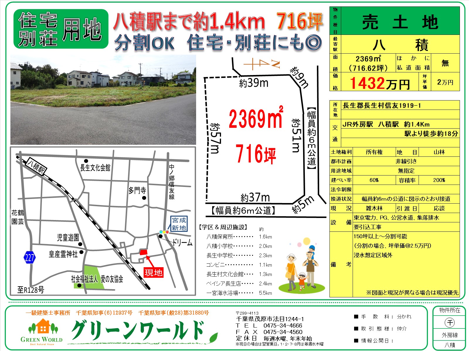 【売土地】長生村信友716坪