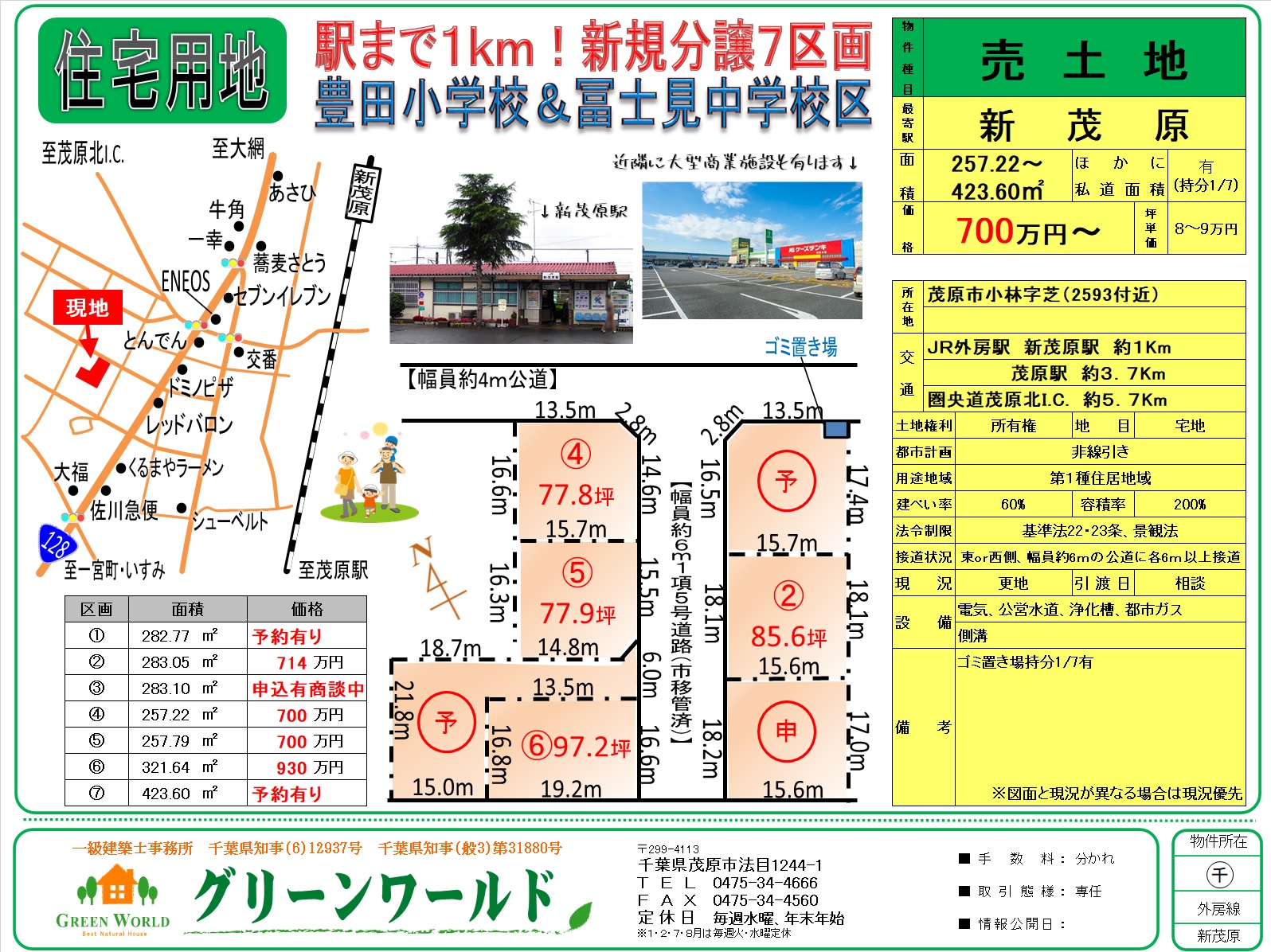 【売土地】茂原市小林7区画