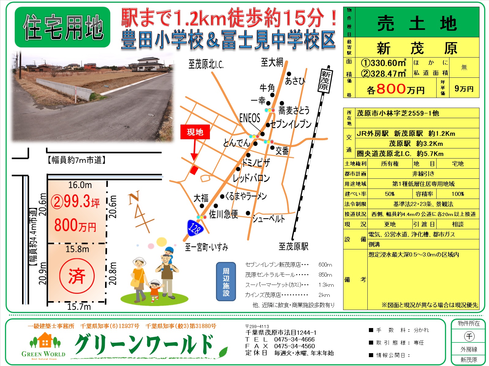 【売土地】茂原市小林2区画
